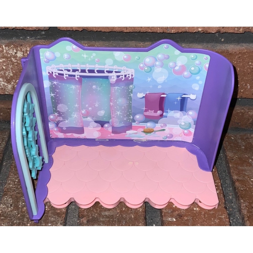 Gabby's Dollhouse MerCat Primp &  Pamper Bathroom Purple Pink Plastic Playset